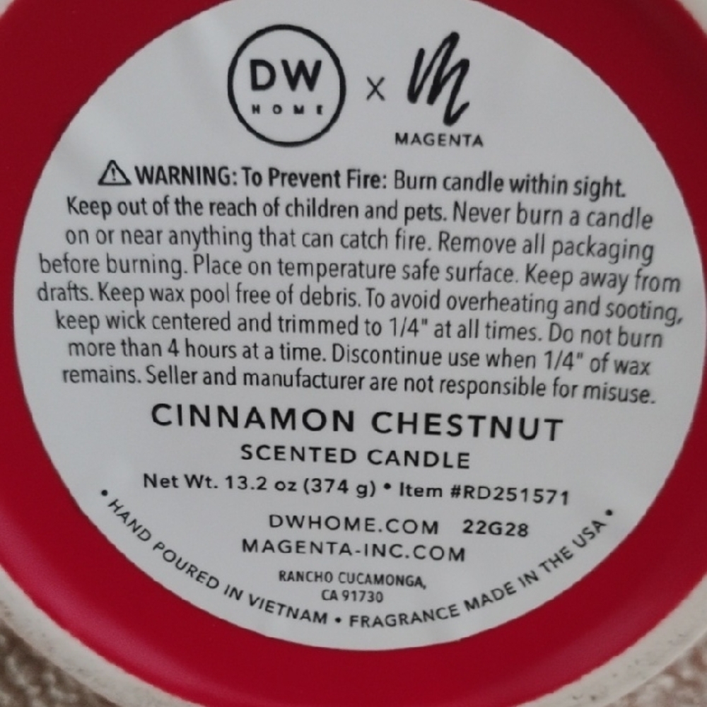 Rae Dunn Red Candle "SUGAR WITH A LITTLE SPICE" - Picture 4 of 5